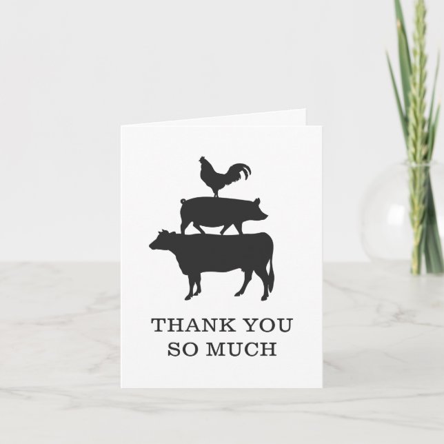 Carte de remerciements de Baby shower BBQ rustique (Devant)
