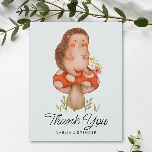 Carte de remerciements de Baby shower bleu de héri