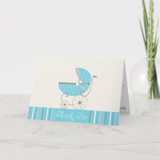 Carte de remerciements de Baby shower Blue Strolle