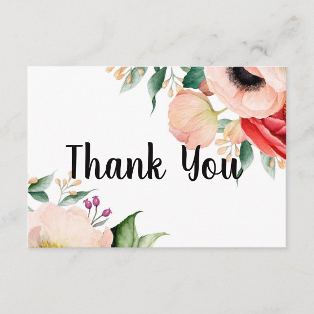 Carte de remerciements de Baby shower Boho Peony (Devant)