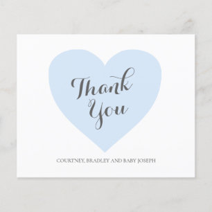 Carte de remerciements de Baby shower budgétaire B
