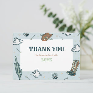 Carte de remerciements de Baby shower Casquette oc