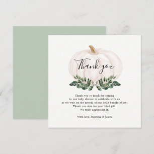 Carte de remerciements de Baby shower Citrouille A