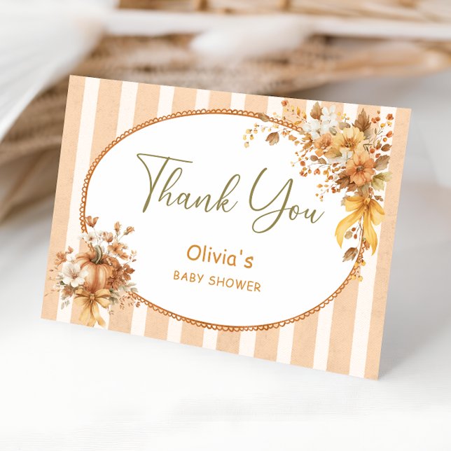 Carte de remerciements de Baby shower Citrouille é (Créateur téléchargé)