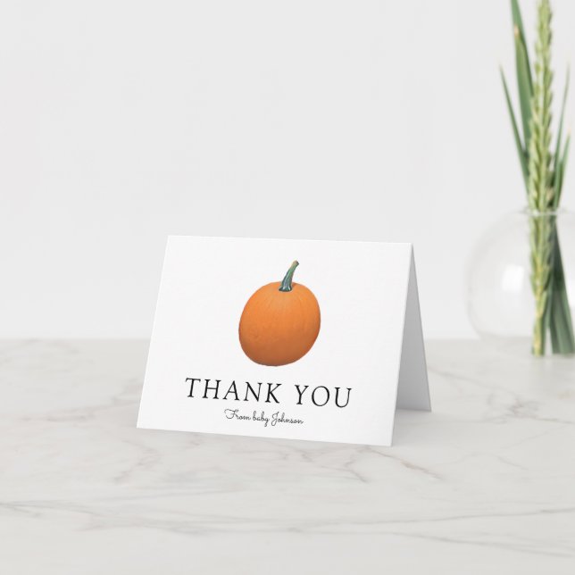 Carte de remerciements de Baby shower Citrouille p (Devant)