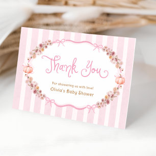 Carte de remerciements de Baby shower Citrouille r