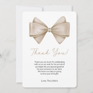 Carte de remerciements de Baby shower Coquette Bow