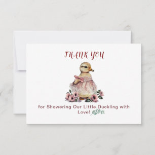 Carte de remerciements de Baby shower Cute Duck