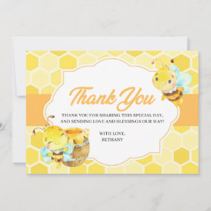 Carte de remerciements de baby shower d'abeille
