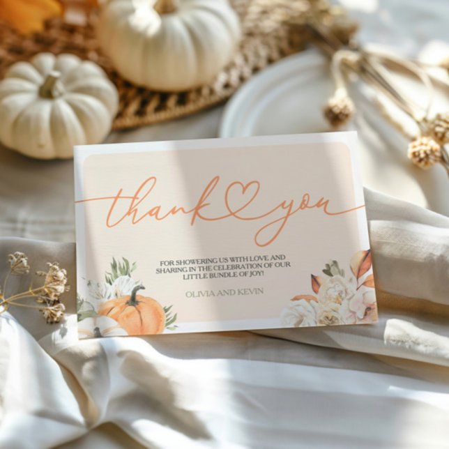 Carte de remerciements de Baby shower d'automne ci (Créateur téléchargé)