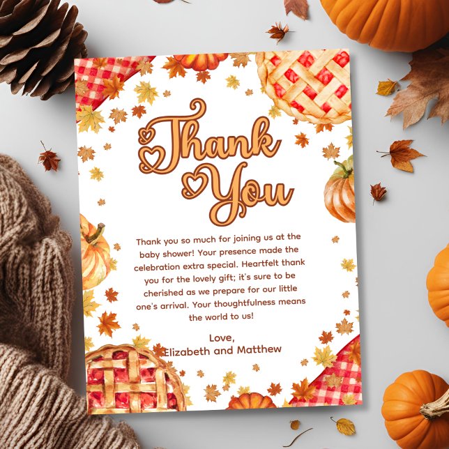 Carte de remerciements de Baby shower d'automne du (Créateur téléchargé)