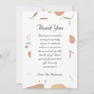 Carte de remerciements de Baby shower de Boho trop