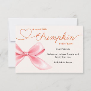 Carte de remerciements de Baby shower de Bow rose 