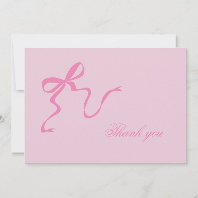 Carte de remerciements de Baby shower de Bow rose (Devant)