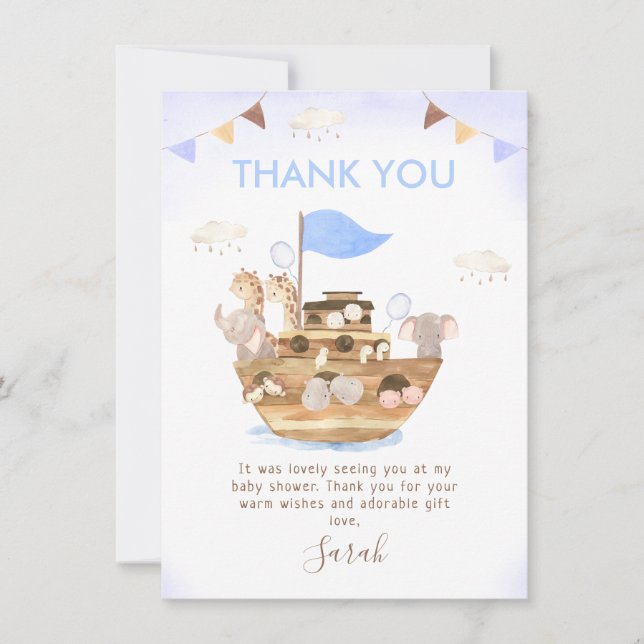 Carte de remerciements de Baby shower de Bunting N (Devant)