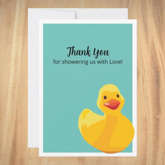 Carte de remerciements de Baby shower de canard en (Créateur téléchargé)