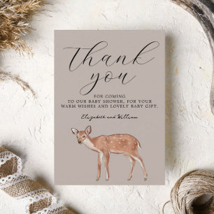 Carte de remerciements de Baby shower de cerfs