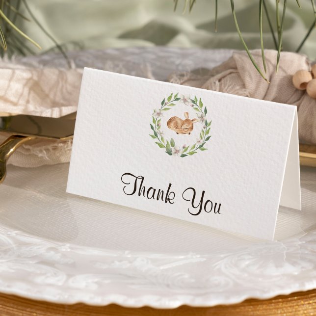Carte de remerciements de Baby shower de cerfs cou (Créateur téléchargé)