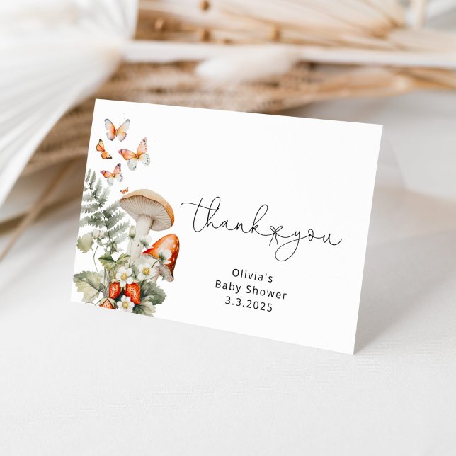 Carte de remerciements de baby shower de champigno (Créateur téléchargé)