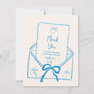 Carte de remerciements de Baby shower de citron à