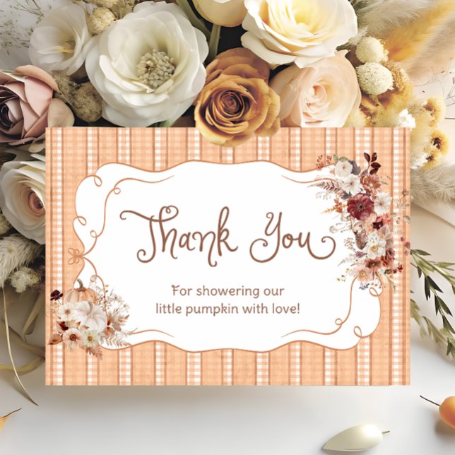 Carte de remerciements de Baby shower de Citrouill (Créateur téléchargé)
