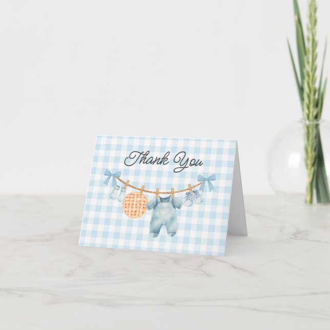 Carte de remerciements de Baby shower de Cutie Pie (Devant)