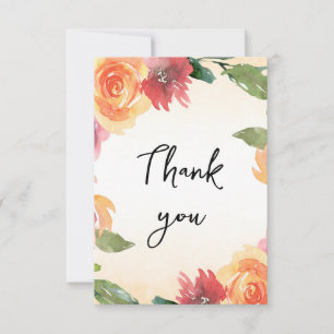 Carte de remerciements de Baby shower de fleurs d'