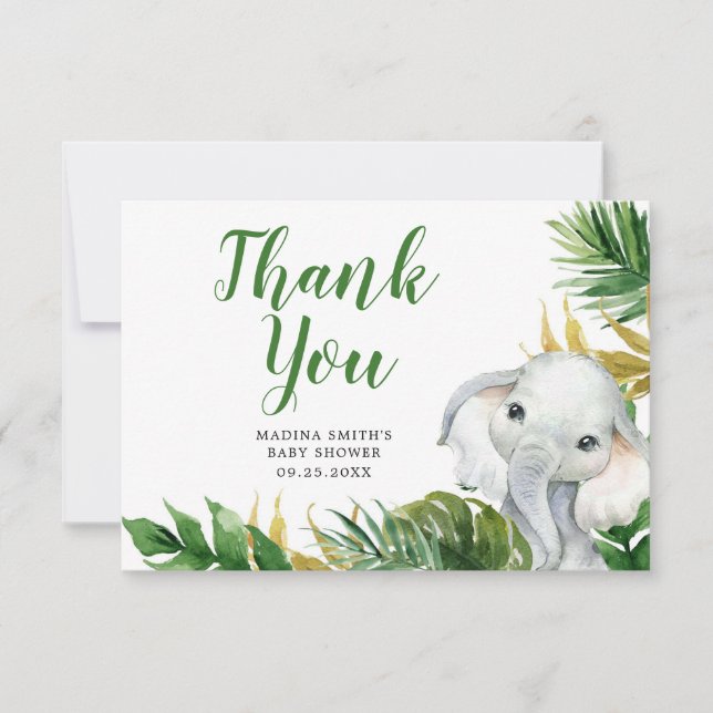 Carte de remerciements de Baby shower de garçon él (Devant)