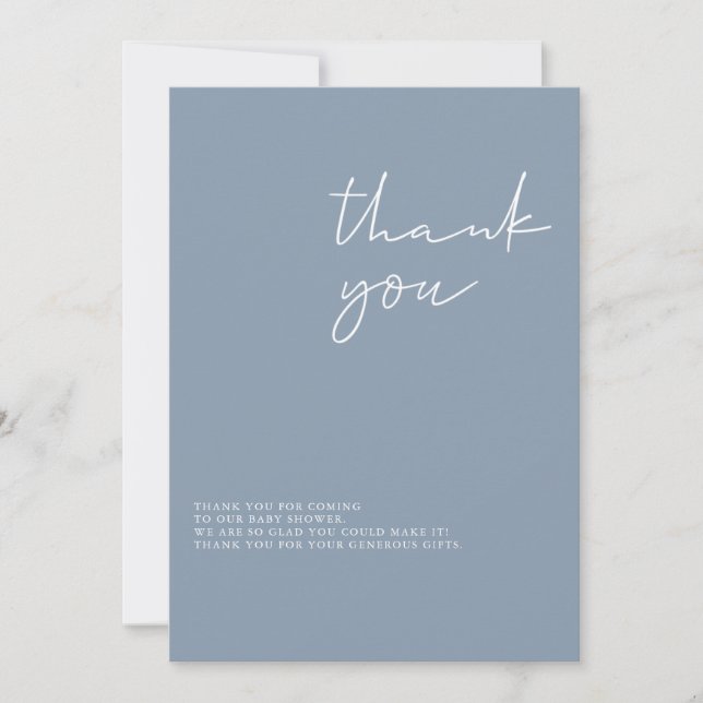 Carte de remerciements de Baby shower de garçon mo (Devant)