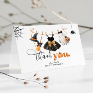 Carte de remerciements de baby shower de garde-rob