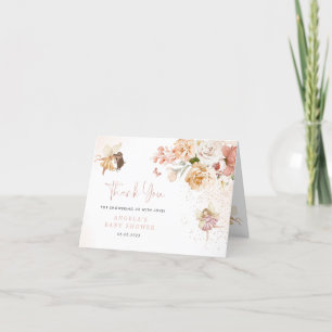 Carte de remerciements de Baby shower de jardin de