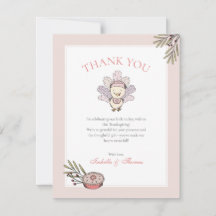 Carte de remerciements de Baby shower de la petite