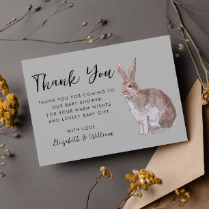 Carte de remerciements de Baby shower de lapin