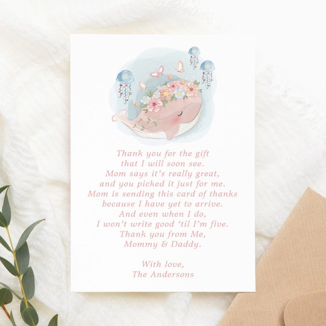 Carte de remerciements de Baby shower de méduse de (Créateur téléchargé)