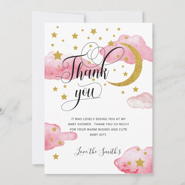 Carte de remerciements de Baby shower de Parties s (Devant)