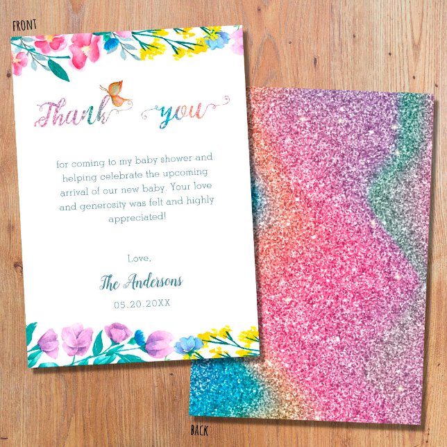 Carte de remerciements de Baby shower de printemps (Créateur téléchargé)