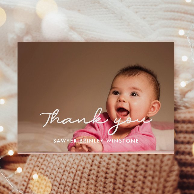 Carte de remerciements de Baby shower de script si (Créateur téléchargé)