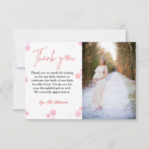 Carte de remerciements de Baby shower de snowflake