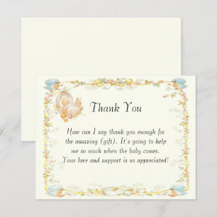 Carte de remerciements de Baby shower de style vin