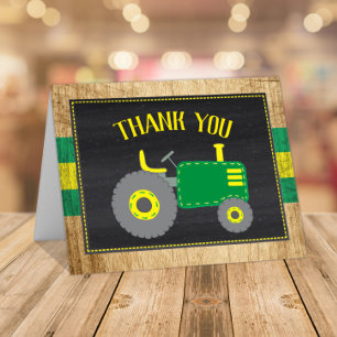 Carte de remerciements de Baby shower de tracteur 