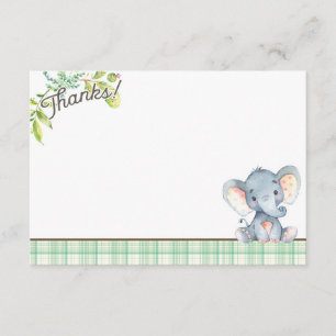 Carte de remerciements de Baby shower d'éléphants 
