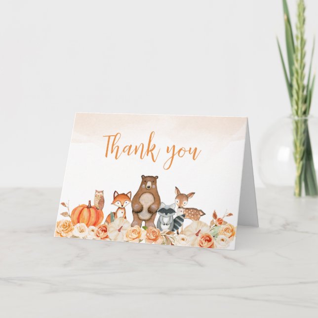 Carte de remerciements de Baby shower des animaux  (Devant)