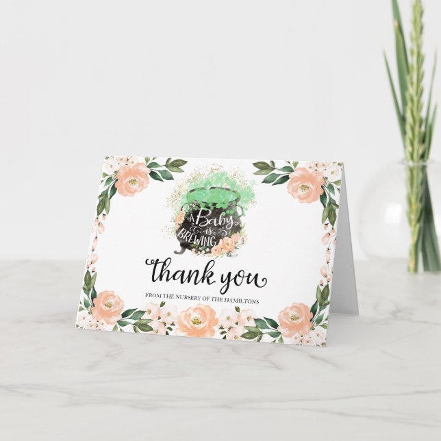 Carte de remerciements de Baby shower d'Halloween  (Devant)