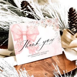 Carte de remerciements de Baby shower d'hiver de B