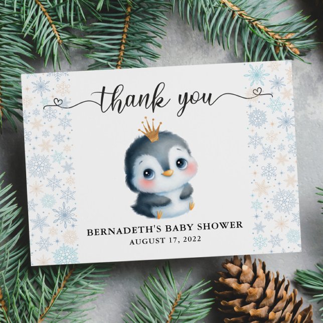 Carte de remerciements de Baby shower d'hiver de P (Créateur téléchargé)