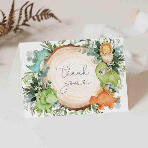 Carte de remerciements de Baby shower Dinosaur