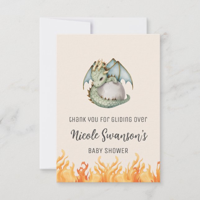 Carte de remerciements de Baby shower d'oeufs de d (Devant)