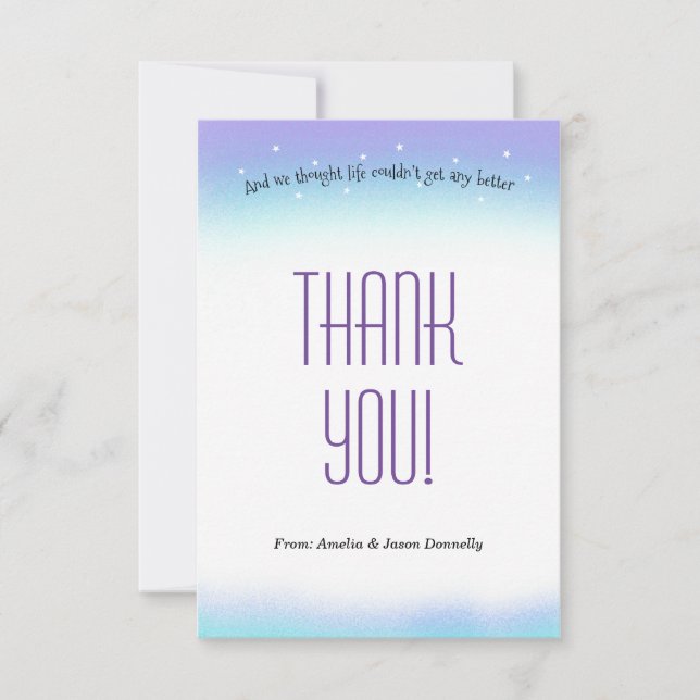 Carte de remerciements de Baby shower doux (Devant)