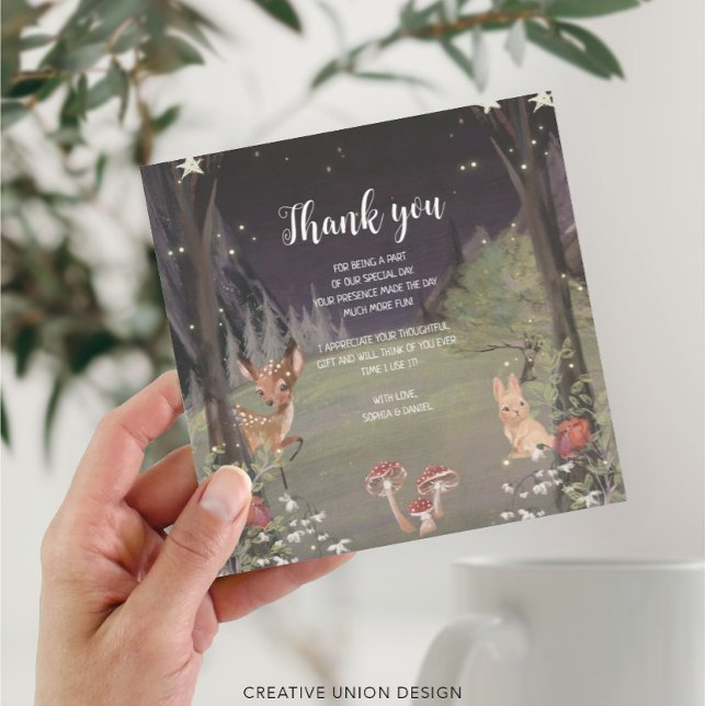 Carte de remerciements de Baby shower en bois ench (Créateur téléchargé)