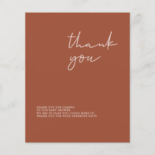 Carte de remerciements de Baby shower en terre cui